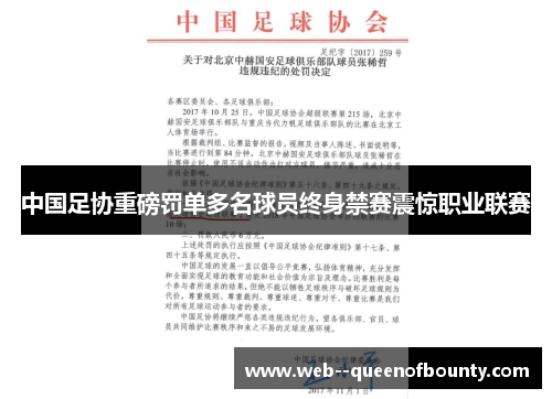 中国足协重磅罚单多名球员终身禁赛震惊职业联赛